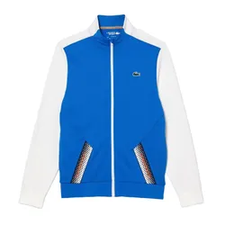 Áo Khoác Nỉ Nam Lacoste Graphic Full Zip Slim Fit Long Sleeve Track Jacket Màu Trắng - Xanh Size 3