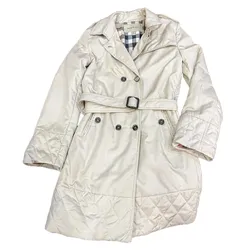 Áo Khoác Nữ Burberry Trench Coat Màu Kem Size 12Y