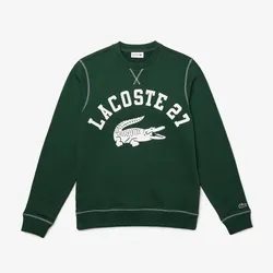 Áo Nỉ Sweater Lacoste Crew Neck 27 Print Fleece Sweatshirt Mens SH0062F Màu Xanh Green Size 5