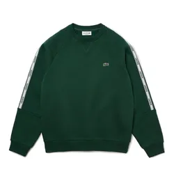 Áo Nỉ Sweater Nam Lacoste Men's Branded Bands Crew Neck Cotton Fleece Sweatshirt SH1213 132 Màu Xanh Green