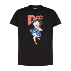 Áo Phông Nam Dsquared2 S74GD1269S23009900 Betty Boop Cool Tshrit Màu Đen Size S