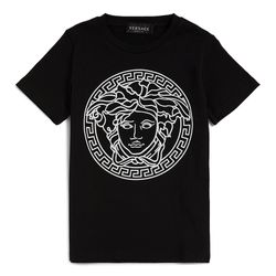 Áo Phông Nữ Versace Medusa Print Tshirt Màu Đen Size 14Y