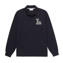 Áo Polo Dài Tay Nam Lacoste L Logo Badge Long Sleeve Cotton Polo Shirt PH1876L Màu Xanh Navy Size 6