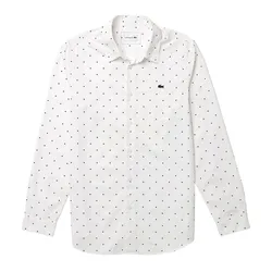Áo Sơ Mi Dài Tay Nam Lacoste Men's Slim Fit Polka Dotted Cotton Poplin Shirt CH0949 Màu Trắng Size 39