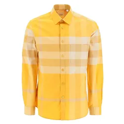 Áo Sơ Mi Nam Burberry Check Pattern Long Sleeved Shirt 8065974 Màu Vàng Size XS