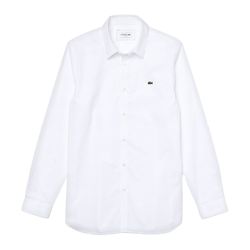 Áo Sơ Mi Nam Lacoste Men's Slim Fit Stretch Poplin Shirt CH2668 001 Màu Trắng Size 42