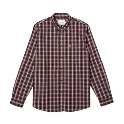 Áo Sơ Mi Nam Lacoste Regular Fit Cotton Checked Oxford Shirt CH3983 8L1 Màu Kẻ Đỏ Size 40