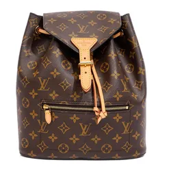 Balo Nữ Louis Vuitton LV Montsouris Backpack Monogram Canvas Màu Nâu Đen