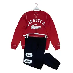 Bộ Quần Áo Nỉ Lacoste Nam Tracksuit Logo Cao Cấp Màu Xanh Đen/Đỏ - Phong Cách Thể Thao Lịch Lãm và Năng Động