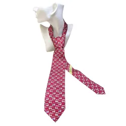 Cà Vạt Nam Salvatore Ferragamo Print Silk Tie Họa Tiết Màu Hồng