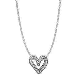 Dây Chuyền Nữ Pandora Heart Necklace 798692C01 Màu Bạc