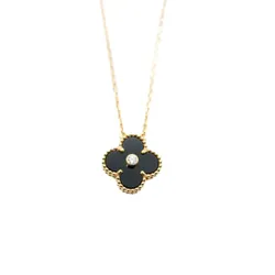 Dây Chuyền Nữ Van Cleef & Arpels Alhambra Holiday Diamond Onyx Pendant Necklace Màu Đen Vàng (Chế Tác)