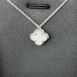 Dây Chuyền Nữ Jewery Luxury Vintage Alhambra Necklace Màu Bạc Size 9mm
