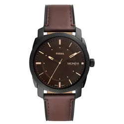 Đồng Hồ Nam Fossil Machine Date Brown LiteHide Leather Watch FS5901 Màu Nâu