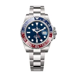 Đồng Hồ Nam Rolex GMT Master II White Gold 126719BLRO Màu Bạc Mặt Xanh