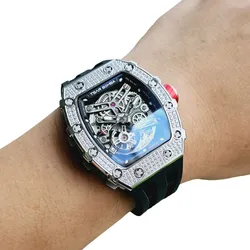 Đồng Hồ Nam Tsar Bomba Cubic Zirconia Bezel Waterproof Màu Đen