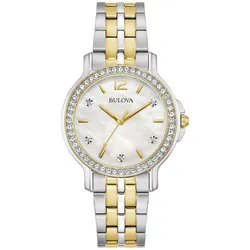 Đồng Hồ Nữ Bulova Quartz 98L249 Diamond Accent Markers Gold Stainless Steel Watch Màu Bạc