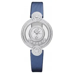Đồng Hồ Nữ Chopard 209341-1001 Happy Diamonds 18K 29.40mm Màu Xanh Trắng