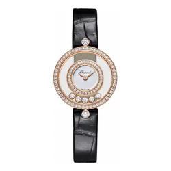 Đồng Hồ Nữ Chopard Happy Diamonds 203957-5201 Icons 25.5mm Màu Đen Vàng Hồng