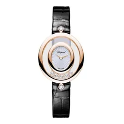 Đồng Hồ Nữ Chopard Happy Diamonds 204305-5301 Icons Màu Đen/Vàng Hồng