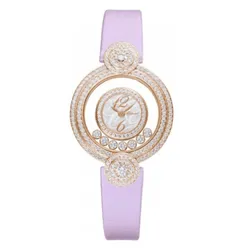 Đồng Hồ Nữ Chopard Happy Diamonds 209341-5001 18K 30mm Màu Tím / Vàng Hồng