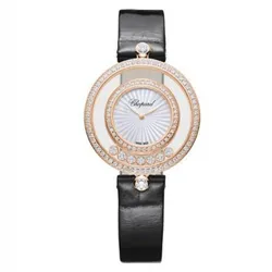Đồng Hồ Nữ Chopard Happy Diamonds 209426-5201 Watch 32mm Màu Đen / Vàng Hồng