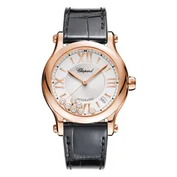 Đồng Hồ Nữ Chopard Happy Sport 274808-5001 Diamonds 36mm Màu Đen Vàng Hồng