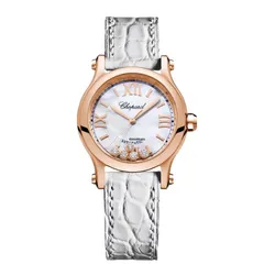 Đồng Hồ Nữ Chopard Happy Sport 274893-5009 18K Diamonds Màu Xám Vàng Hồng