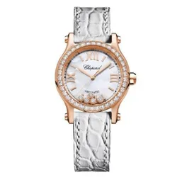 Đồng Hồ Nữ Chopard Happy Sport 274893-5010 Auto 18K Diamond 30mm White Màu Bạc / Vàng Hồng