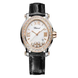 Đồng Hồ Nữ Chopard Happy Sport 278546-6002 18K Diamonds Màu Đen Trắng