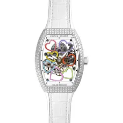 Đồng Hồ Nữ Franck Muller  V32 Skeleton Diamond Flower White Màu Trắng