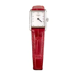 Đồng Hồ Nữ Longines Dolce Vita Red Leather Diamond Watch L5.258.4.87.5 Màu Đỏ Bạc