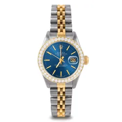 Đồng Hồ Nữ Rolex Datejust Blue Stick Dial 116233 Demi Yellow Gold (Vàng - Bạc)