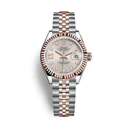 Đồng Hồ Nữ Rolex Steel And Everose Gold Datejust 28mm  Fluted Bezel  279171-0002 Sundust Màu Bạc/Vàng Hồng