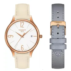 Đồng Hồ Nữ Tissot Bella Ora White Dial White Leather Ladies T103.210.36.017.00 Màu Vàng Hồng/Trắng