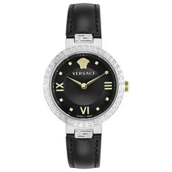 Đồng Hồ Nữ Versace Greca Lady Quartz Black Dial Ladies Watch VE2K00221 Màu Đen Bạc