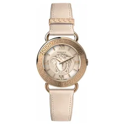 Đồng Hồ Nữ Versace Medusa Strap Watch Golden Màu Be Vàng