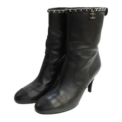 Giày Boot Nữ Chanel CC Interlocking Logo G27249 Màu Đen Size 35.5