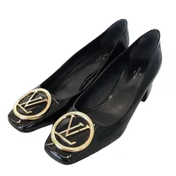 Giày Cao Gót Nữ Louis Vuitton LV Patent Madeleine Pumps Heels Màu Đen Size 37.5