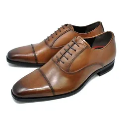 Giày Tây Nam Madras Modello Business Shoes Genuine Leather PR4047 Màu Nâu Sáng Size 40