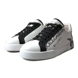 Giày Thể Thao Nam Dolce & Gabbana D&G Họa Tiết Đen CS1612AU455 Màu Trắng Đen Size 6