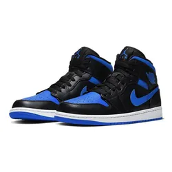 Giày Thể Thao Nike Air Jordan 1 Mid Black Hyper Royal 554724-068 Màu Đen Xanh Size 42.5