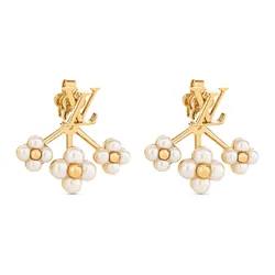 Khuyên Tai Nữ Louis Vuitton LV Floragram Earrings M00970 Màu Trắng Vàng