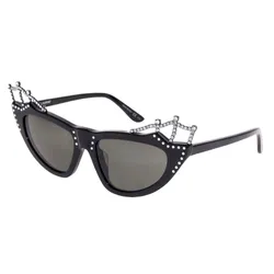 Kính Mát Yves Saint Laurent YSL Tiara Crystal Cat Eye Sunglasses SL122 Màu Đen