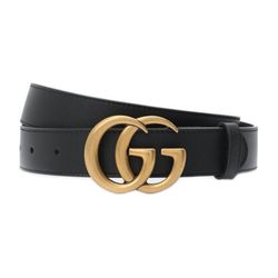Thắt Lưng Nữ Gucci Double G Buckle Leather Belt 4cm Màu Đen Size 75