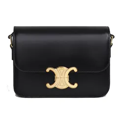 Túi Đeo Chéo Nữ Celine Teen Triomphe Bag In Shiny Calfskin Black 188423BF4.38NO Màu Đen