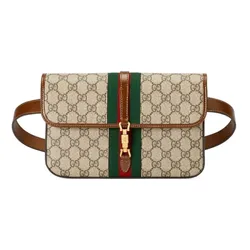 Túi Đeo Chéo Nữ Gucci Canvas in Beige Natural Jackie 1961 Belt Bag Màu Nâu Be