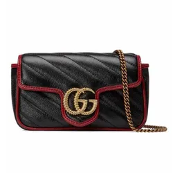 Túi Đeo Chéo Nữ Gucci GG Marmont Super Mini Bag 574969 Màu Đen