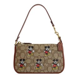 Túi Đeo Vai Nữ Coach Nolita 19 Disney Shoulder Bag Brown Signature Jacquard Mickey Mouse CN507 Màu Nâu