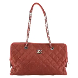 Túi Tote Nữ Chanel French Riviera Quilted Caviar Large Màu Cam